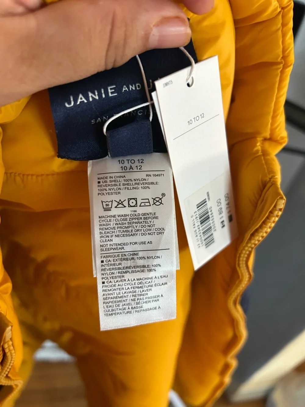 Janie and Jack Navy & Yellow Puffer Vest